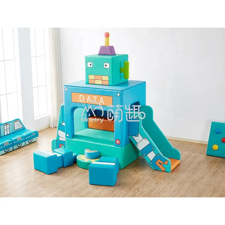 kf-S4bd23c93a15f46d0bfa158cee83be44ep Moetry New Design Robot Soft Playground Indoor Soft Play Equipment for Kindergarten Daycare Activity Center