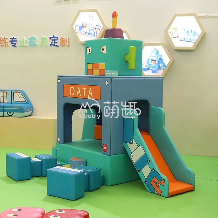 kf-Sb82eed8697134adaa5b661ce40c1d93d0 Moetry New Design Robot Soft Playground Indoor Soft Play Equipment for Kindergarten Daycare Activity Center - Image 4